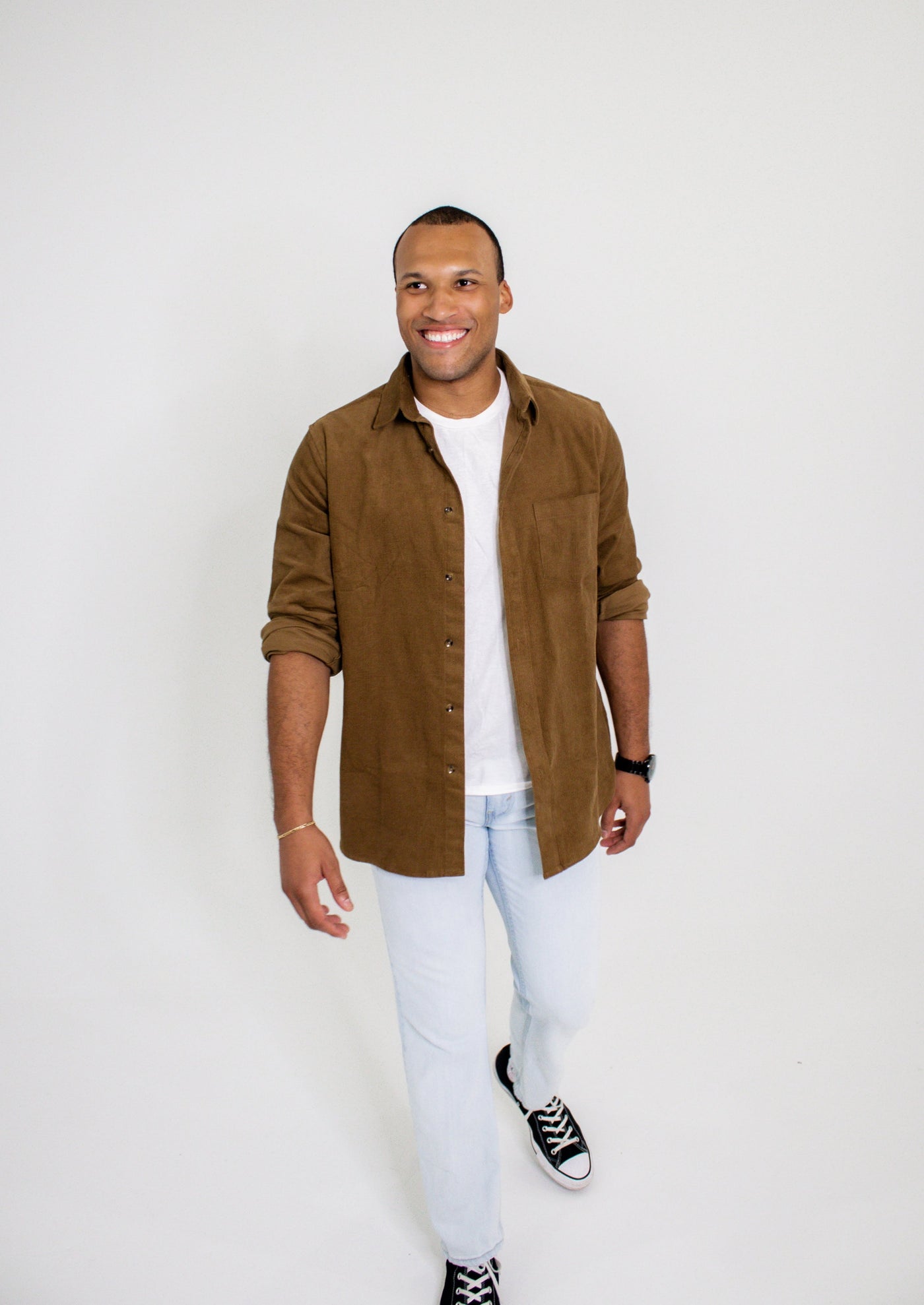 Brown Corduroy Beige Corduroy Jacket Men's LJ&S Sherpa