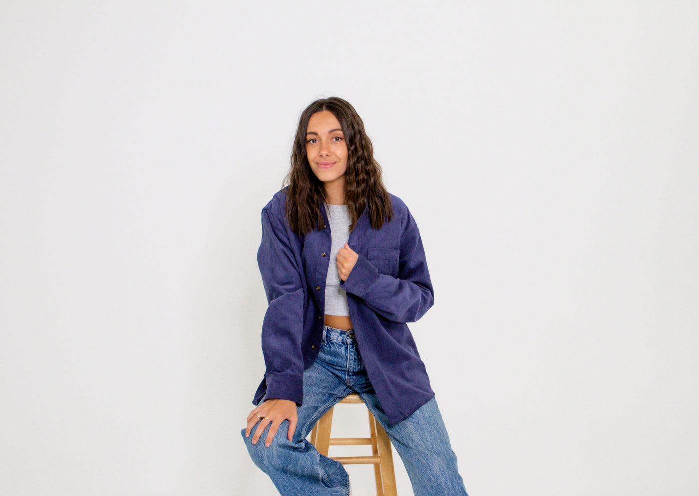 Oversized Blue Corduroy Shirt