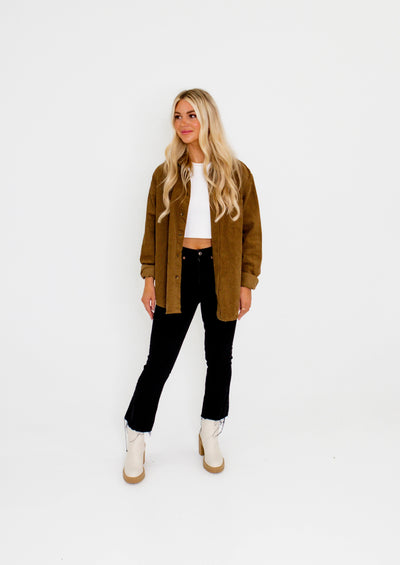 Oversized Tan Corduroy Shirt