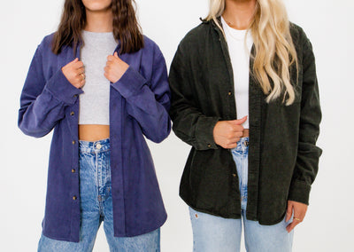 Oversized Blue Corduroy Shirt